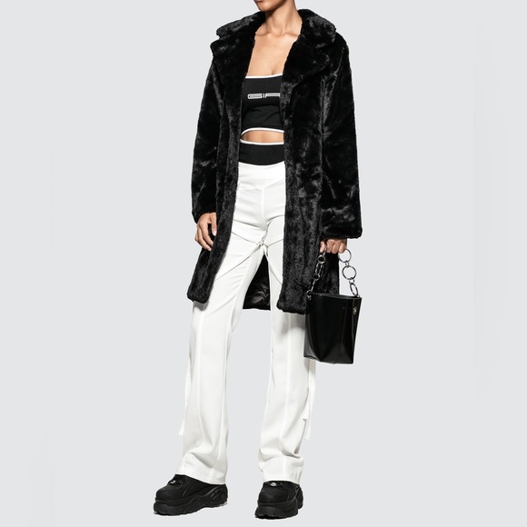 I.AM.GIA Blair Faux Fur Black Coat - Picture 4 of 10